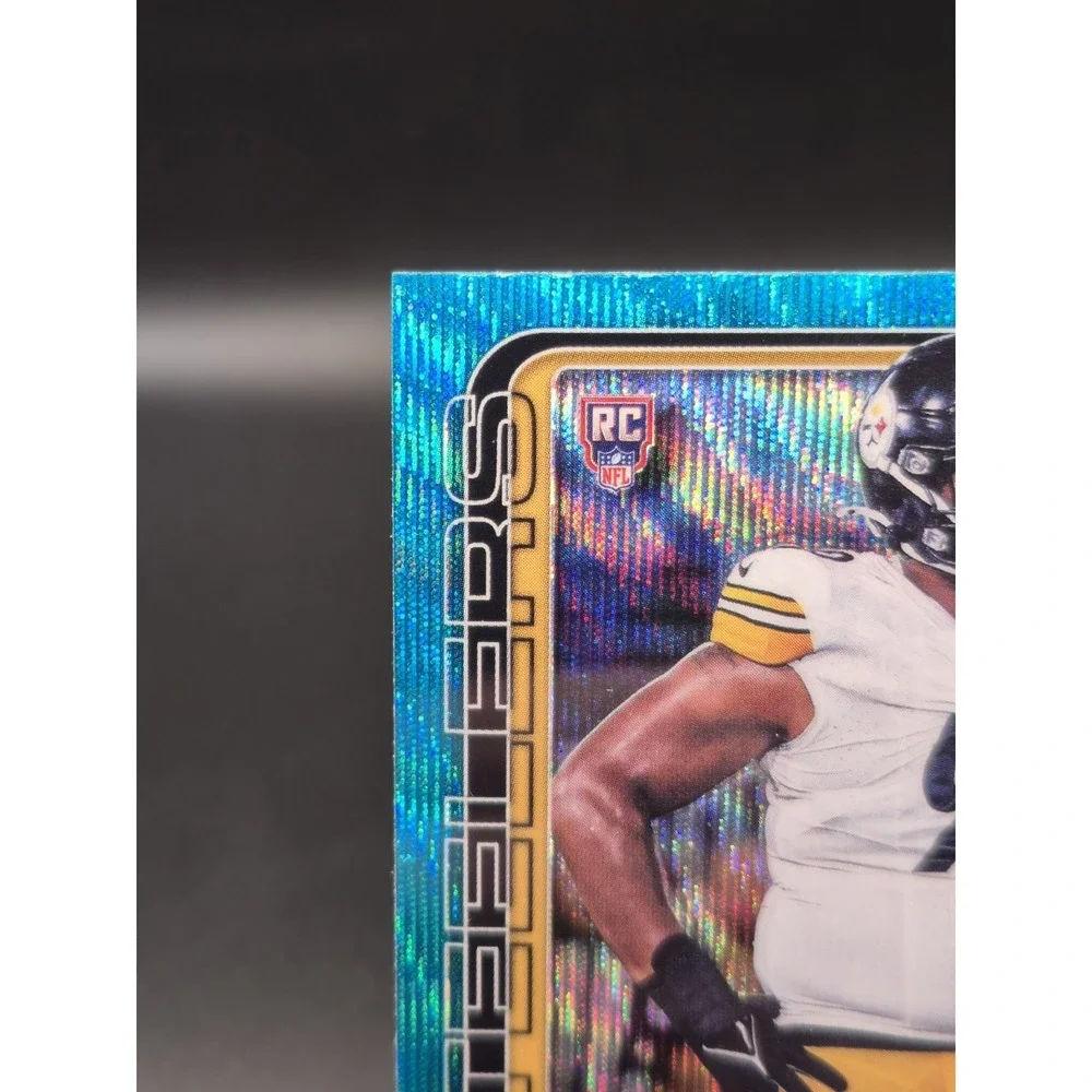 2025 Topps Chrome Derrick Harmon #361 Rookie Aqua Wave /199 Pittsburgh Steelers